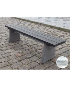 Puistopenkki betonista ja kierrätysmuovista harmaa